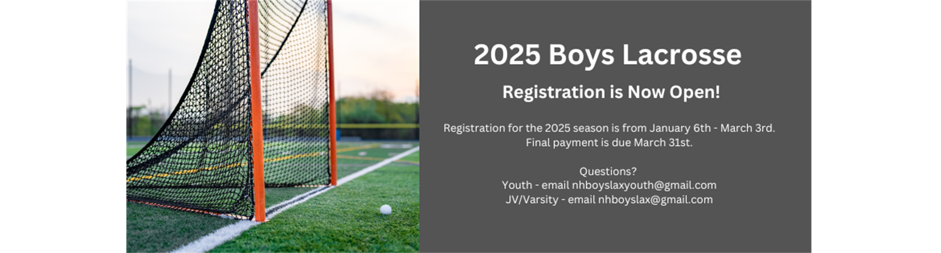 2025 Season registration